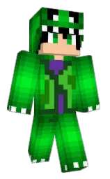 black and fun green Minecraft skin — Classic model — first worn by Dinobr