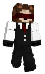 black and white Minecraft skin — Slim model