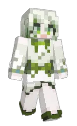 rose white and green white Minecraft skin — Slim model — first worn by Clover941