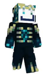 black pearl and teal blue Minecraft skin — Classic model