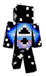black and white Minecraft skin — Classic model — first worn by _GreatAttractor_