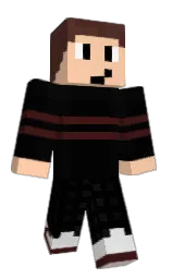black and cod gray Minecraft skin — Slim model — first worn by LenniHD