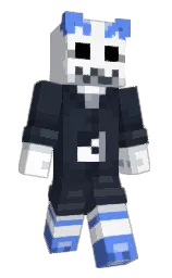white and ebony clay Minecraft skin — Classic model — first worn by __kok0