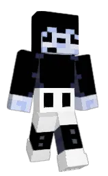black and white Minecraft skin — Slim model — first worn by Skeezy14