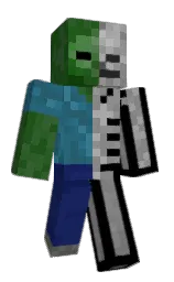 black and gray Minecraft skin — Classic model