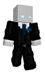 silver and black Minecraft skin — Classic model — first worn by Basti110711