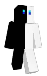 white and black Minecraft skin — Classic model