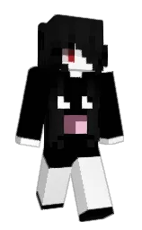 black and white Minecraft skin — Slim model