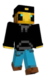 black and curious blue Minecraft skin — Classic model — first worn by SuperCallMan14