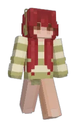 medium carmine and stark white Minecraft skin — Classic model
