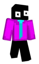 black and electric violet Minecraft skin — Classic model
