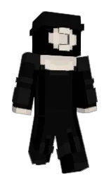 black and cod gray Minecraft skin — Slim model — first worn by DuckOrange