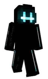 black and twilight blue Minecraft skin — Classic model — first worn by MisterPigvig