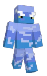 black and cornflower blue Minecraft skin — Classic model