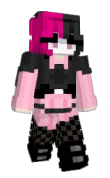 black and cotton candy Minecraft skin — Slim model — first worn by arkhamgrayy