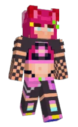 thunder and hot pink Minecraft skin — Slim model — first worn by Simply_Vantastic