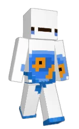 white and cornflower blue Minecraft skin — Classic model