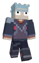 bright gray and rock blue Minecraft skin — Classic model — first worn by Wataru32