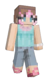 mandys pink and cadet blue Minecraft skin — Slim model — first worn by RoseSleepsAlot