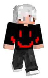 black and white Minecraft skin — Classic model