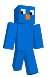 science blue and flush orange Minecraft skin — Slim model — first worn by Code_Caffeine