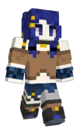 SuzuKuroi's Minecraft skin wearing the Purple Heart cape