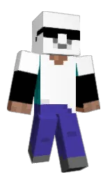 white and black Minecraft skin — Classic model — first worn by Lokonon