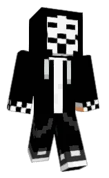 black and white Minecraft skin — Classic model — first worn by RonFixy