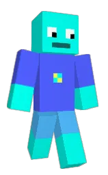 cyan / aqua and dodger blue Minecraft skin — Classic model