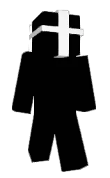 black and white Minecraft skin — Classic model — first worn by ItsMASKO