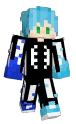 black and white Minecraft skin — Classic model — first worn by Hunt3r_Playz