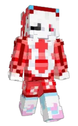 coral red and white Minecraft skin — Slim model
