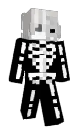 black and white Minecraft skin — Slim model — first worn by wuradosan