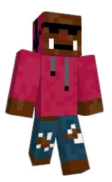 black and maroon flush Minecraft skin — Classic model