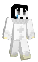 white and black Minecraft skin — Slim model — first worn by _Perrot_