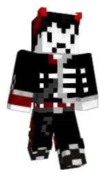 black and white Minecraft skin — Classic model