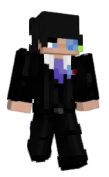 black and cod gray Minecraft skin — Slim model