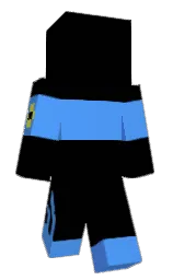 black and dodger blue Minecraft skin — Classic model