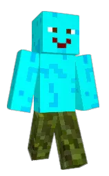 cyan / aqua and bright turquoise Minecraft skin — Classic model — first worn by JoshGubi