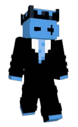 black and cornflower blue Minecraft skin — Slim model