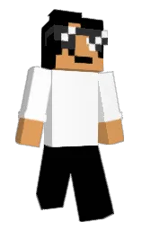 black and white Minecraft skin — Slim model — first worn by CNKGoat