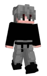 black and dove gray Minecraft skin — Slim model — first worn by SoreaVoid