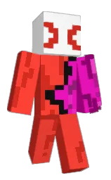 alizarin crimson and white Minecraft skin — Classic model — first worn by xely4