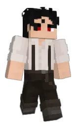 black and wafer Minecraft skin — Classic model — first worn by estyse