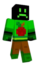 black and green Minecraft skin — Classic model