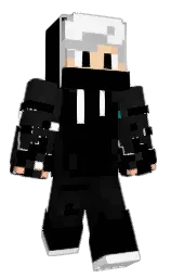 black and white Minecraft skin — Classic model