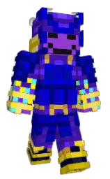 black and navy blue Minecraft skin — Classic model — first worn by raksyroo