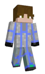 cornflower blue and silver Minecraft skin — Slim model