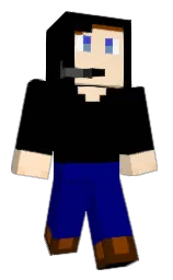 black and white Minecraft skin — Classic model — first worn by jcoding2