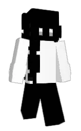 black and white Minecraft skin — Slim model — first worn by Harrlli